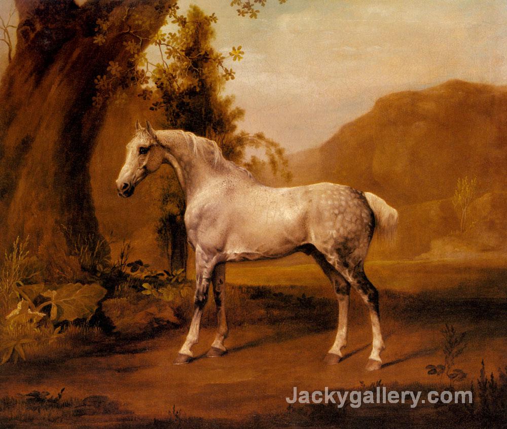 A Grey Stallion In A Landscape by George Stubbs paintings reproduction